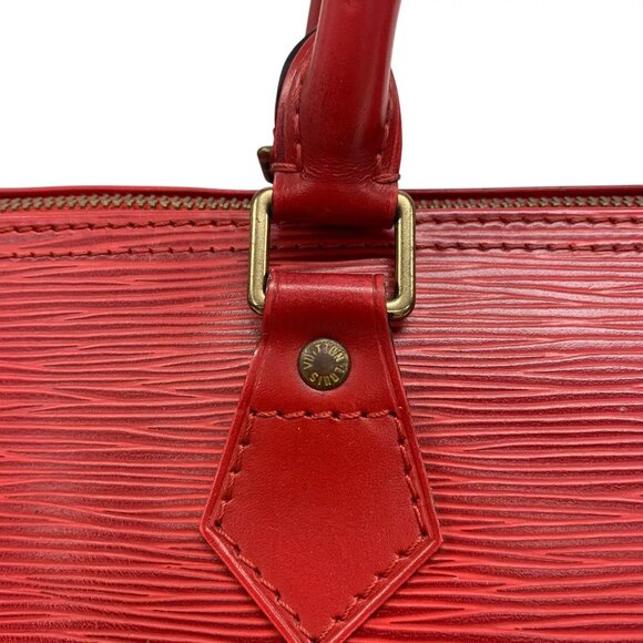 Brown-Bugundy Louis Vuitton Epi Speedy Boston Bag - Picture 11 of 16